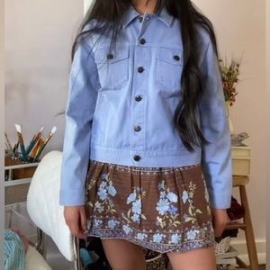 Ruffled floral print‎ mini skirt